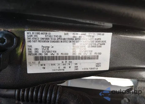 2017 Ford Focus Sel z USA, uszkodzony, nr VIN 1FADP3H21HL274456